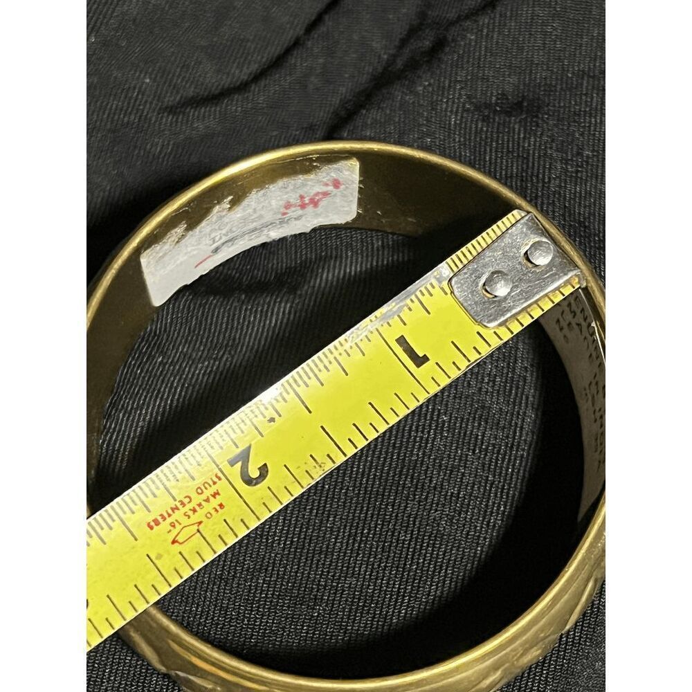 Bohemian Vintage Chunky Brass Bangle Bracelet - Made in India - Picture 4 of 4